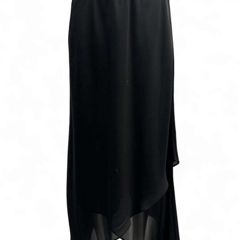 black asymmetrical maxi skirt